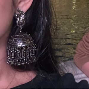 Black Oxidized Jhumka Earring